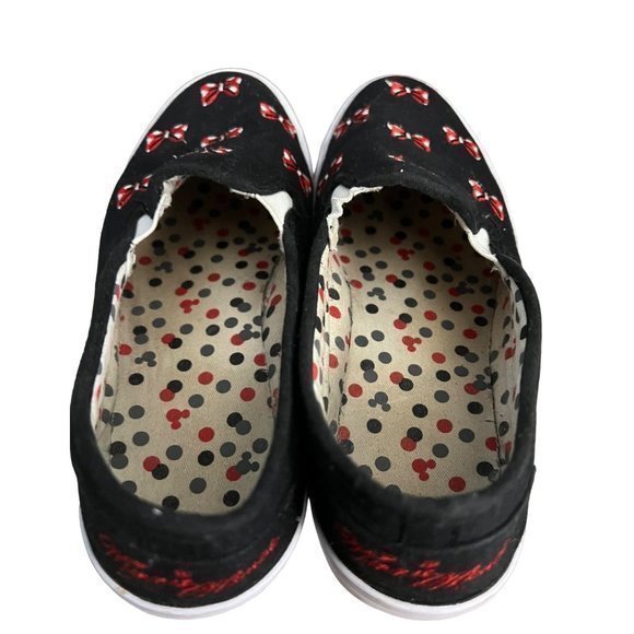 Women's Disney Minnie Mouse Slip On Sneaker Black with Bows Size 6 - Picture 5 of 7